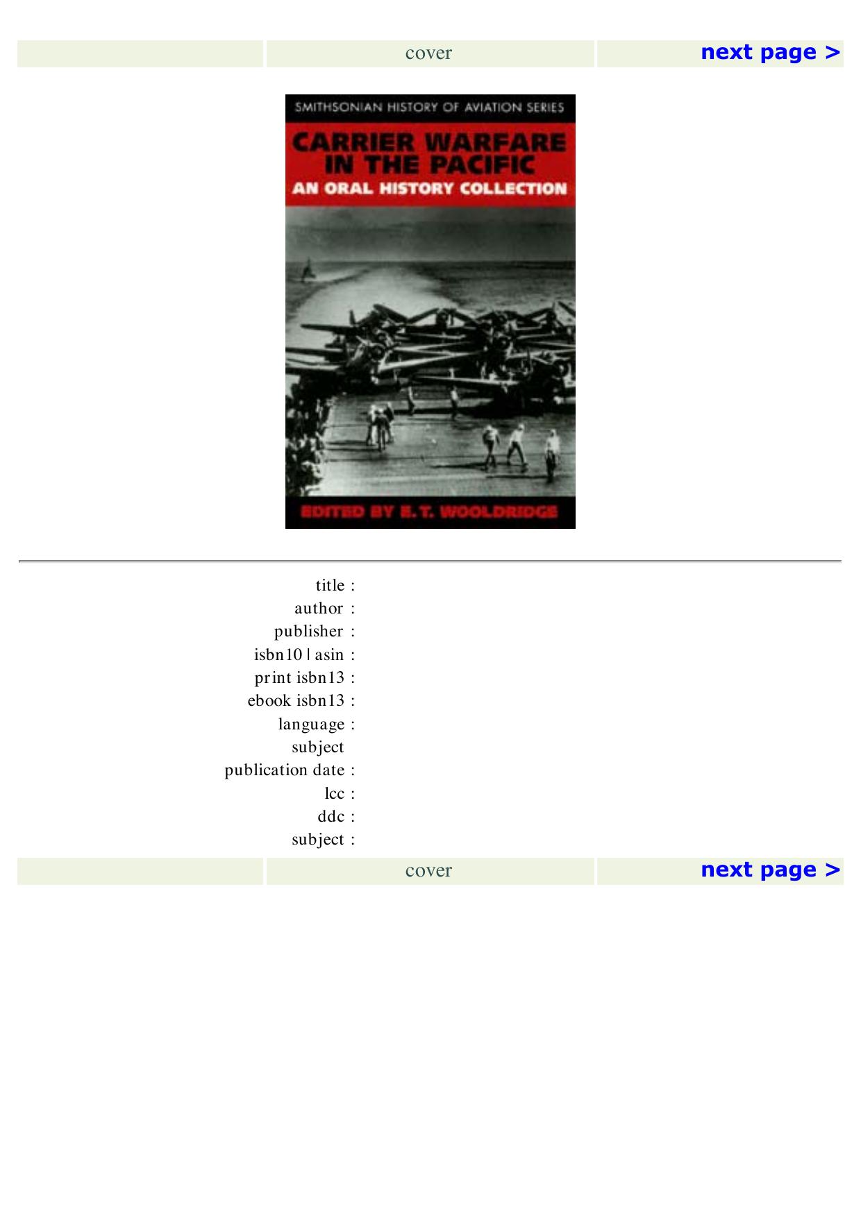 Carrier Warfare in the Pacific: An Oral History Collection