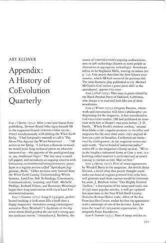 A History of CoEvolution Quarterly (to 1986)