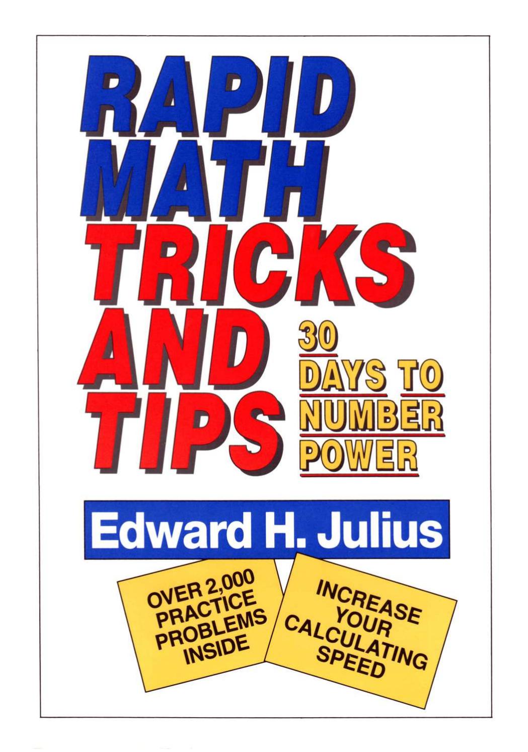 Rapid Math: Tricks and Tips: 30 Days to Number Mastery