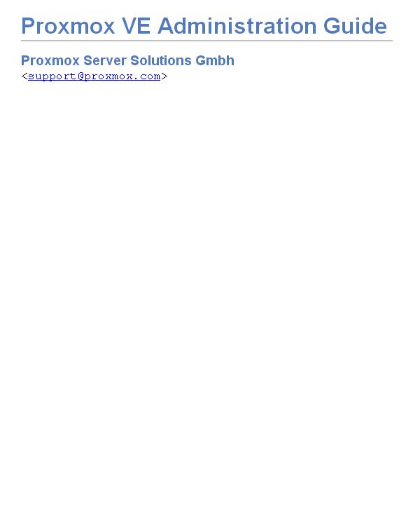 Proxmox VE Administration Guide Release 6