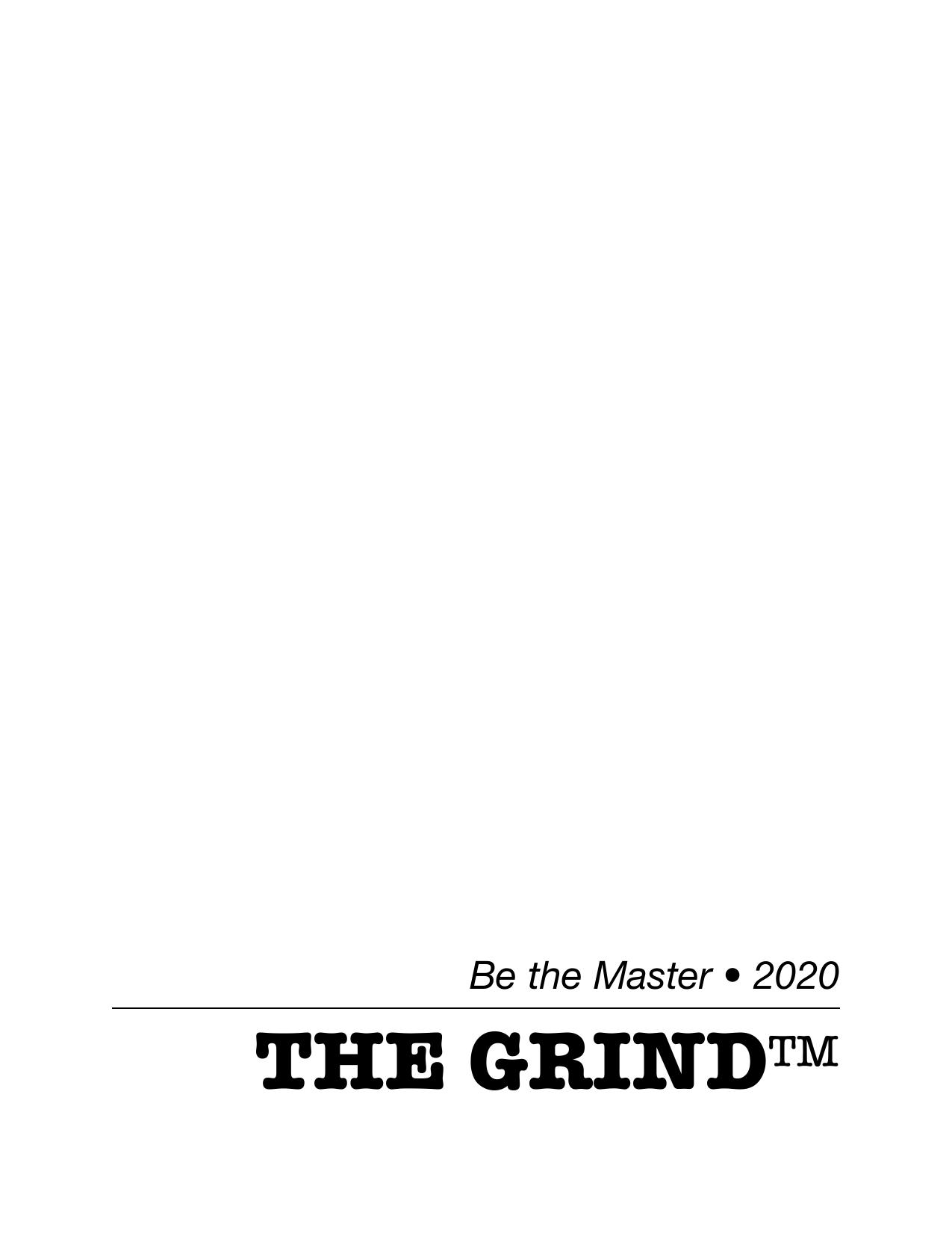 Be the Master - The Grind Workbook 2020