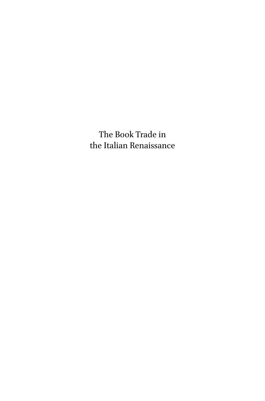 The Book Trade in the Italian Renaissance