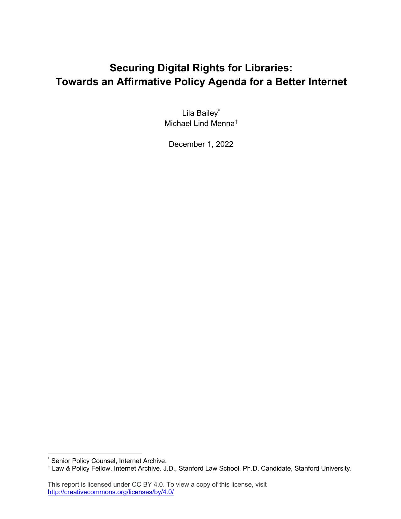 Bailey, Menna - Securing Digital Rights For Libraries
