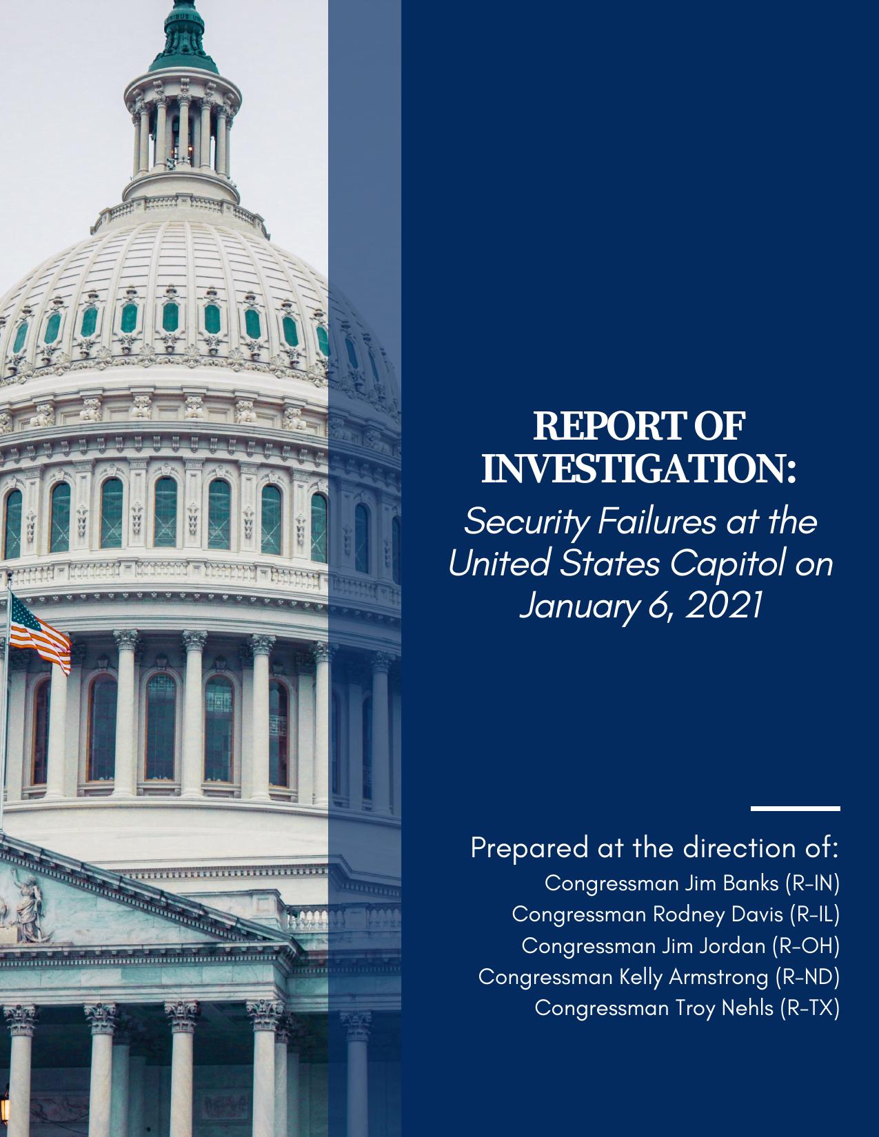 Report of Investigation: Security Failures at the United States Capitol on January 6, 2021