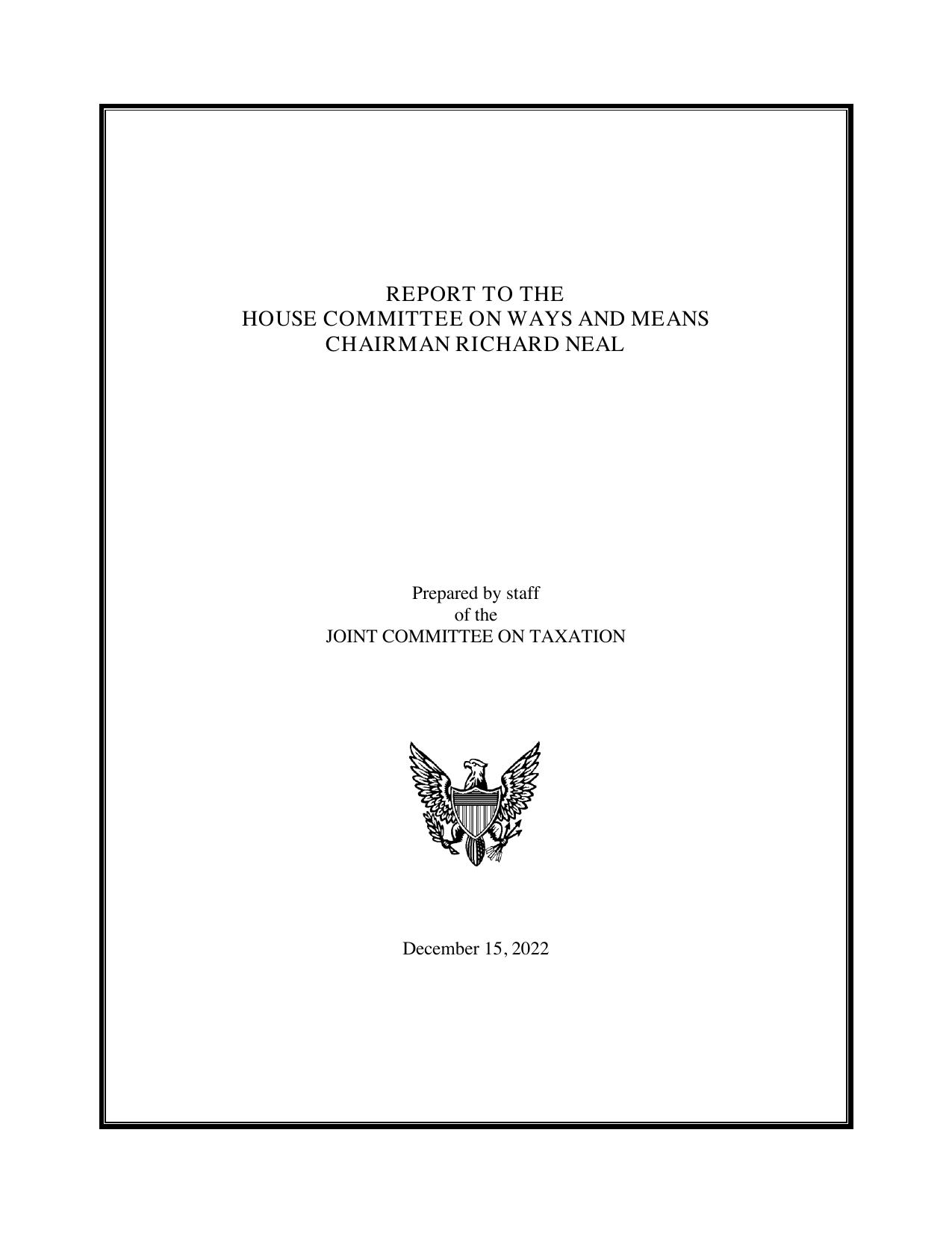 Trump Tax Returns - Report to the House Committee on Ways And Means