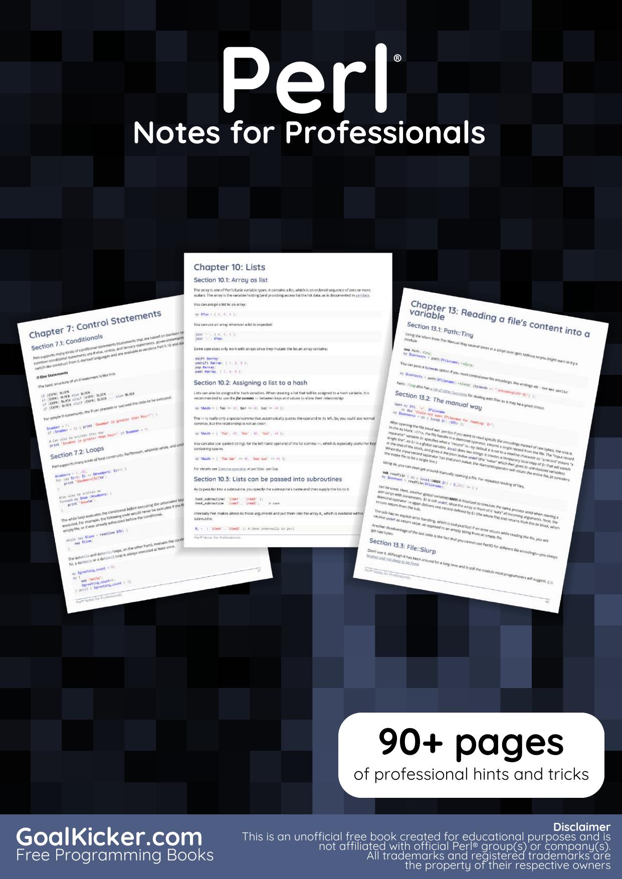 Perl Notes for Professionals
