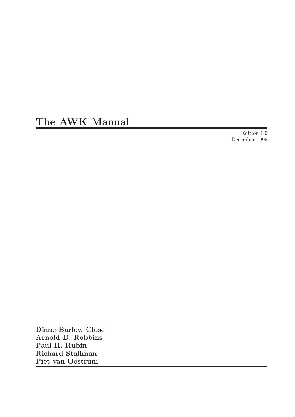 The AWK manual (1995)