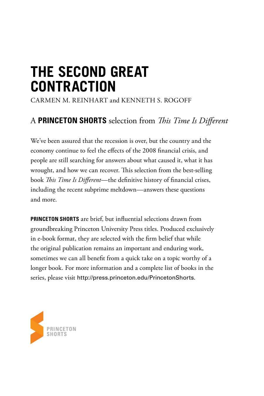 The Second Great Contraction: From This Time Is Different